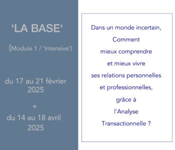 Formation Bas-Intensive en Analyse Transactionnelle : Mieux comprendre et mieux vivre ses relations