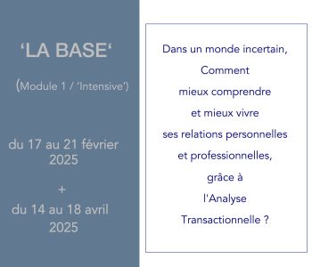 Formation Bas-Intensive en Analyse Transactionnelle : Mieux comprendre et mieux vivre ses relations